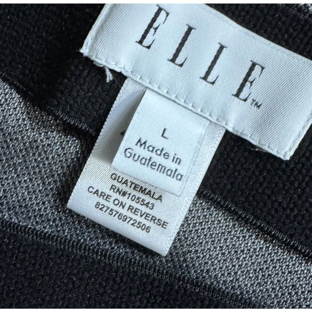 Elle Classic Skirt Simple Gray Pull On Mid Length Size Large Elastic Band READ - Image 5