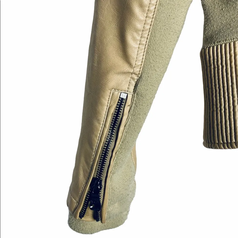 Vintage GUESS Faux Leather Moto Jacket Zip Up Grunge Biker Boho Size Medium - Image 11