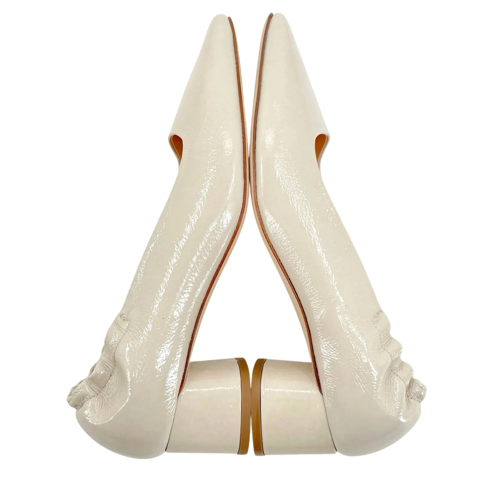 Akaada Nyoko Light Beige Soft Naplak Pumps Neutral Cream Square Toe Heel Size 36 - Image 5
