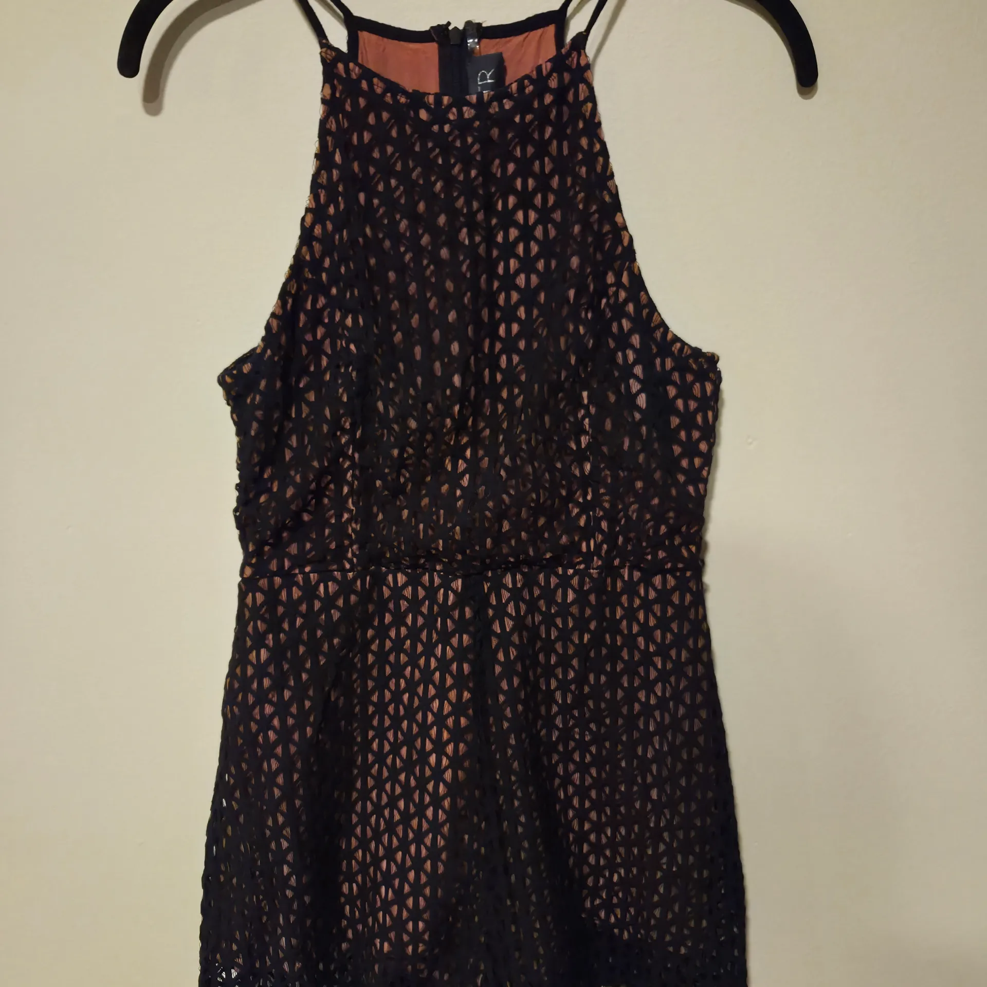 Astr Black Geometric Lace Chemise - Image 4