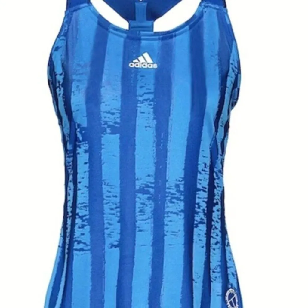 Adidas blue stiped Tank top L - Image 5