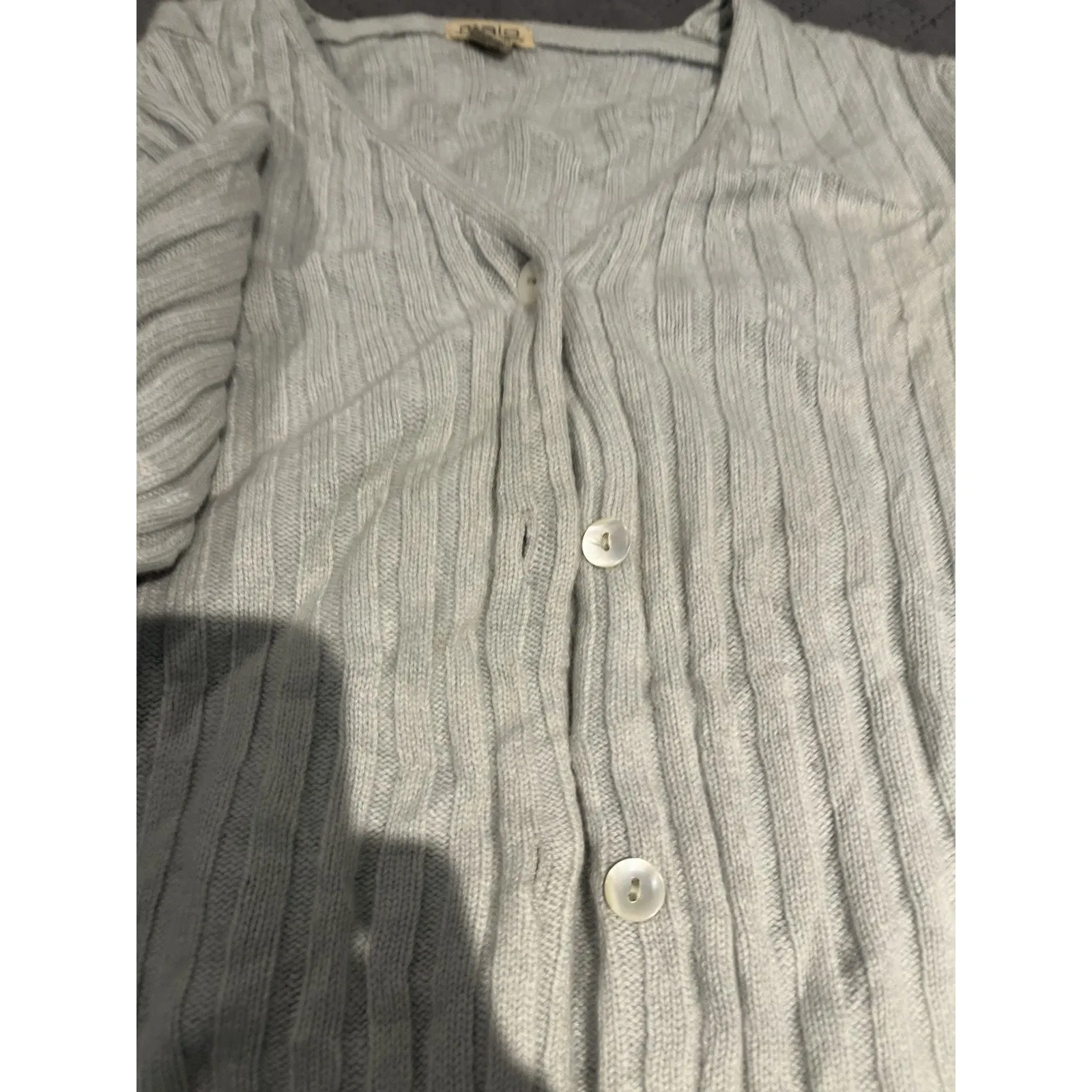 Vtg Malo Women's 42 made in italy button 100% cashmere cardigan sweater Gray Size L - Image 8