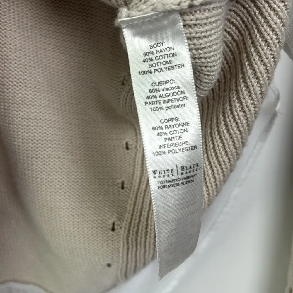 WHBM| Oatmeal Colored Back Tie Sweater sz S - Image 3