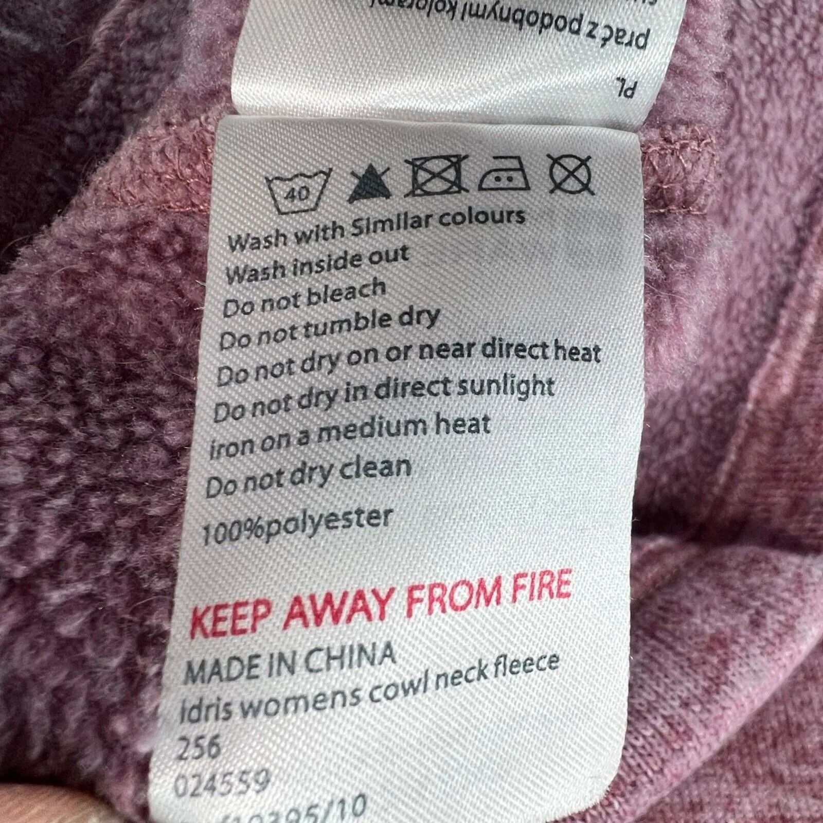 Mountain Warehouse Sweater M Pink Idris Fleece Pullover Cowl Neck Jumper Cabin - Image 14