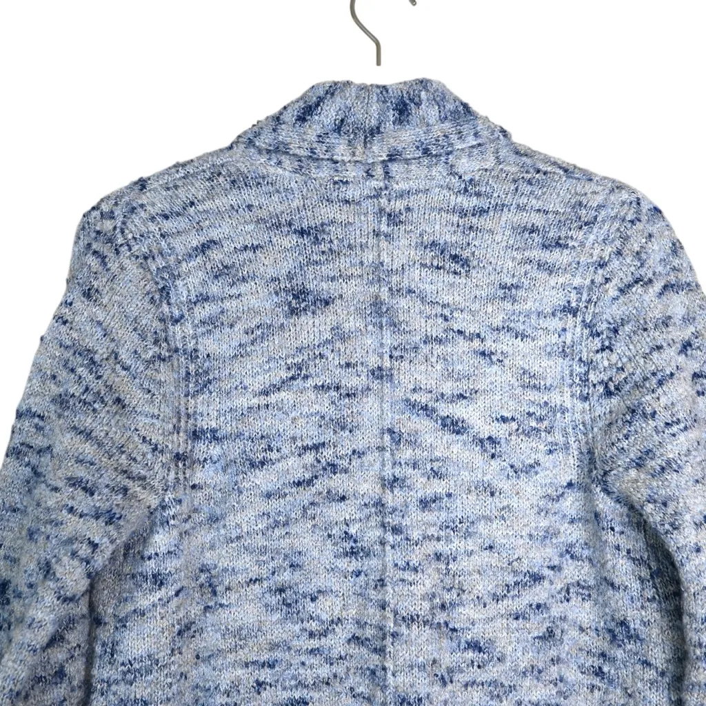 J. Jill Pure Jill Women's XS Melange Oversized Wool Blend Cardigan Sweater Blue - Image 4