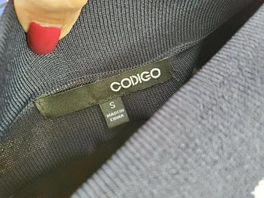 Boutique Codigo Women's Blue Round Neck Long Sleeve Bodycon Skirt Suit Small - Image 8