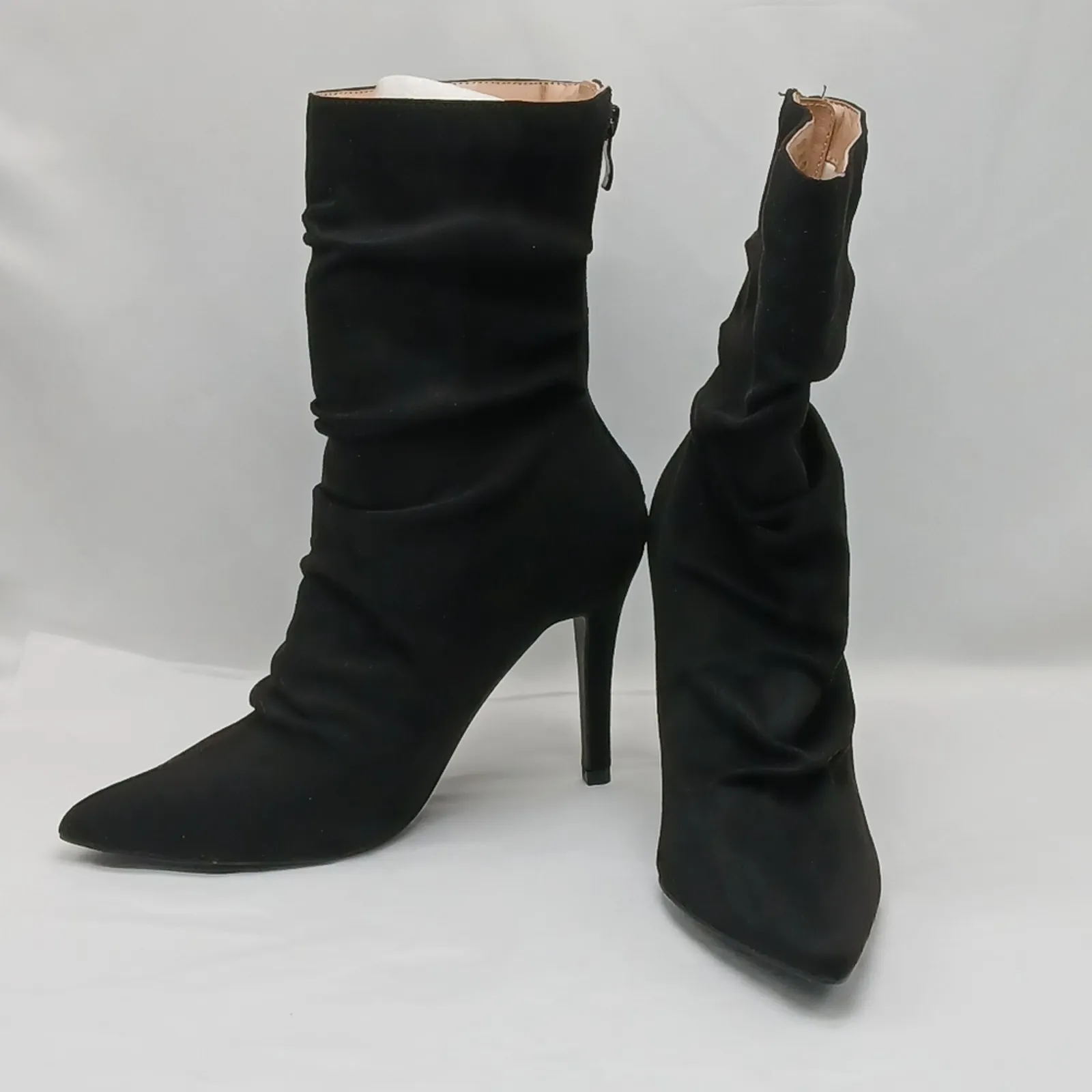 Journee Collection Markie Slouchy Boots Sz 8 Black Faux Suede Whimsygoth Witchy - Image 4