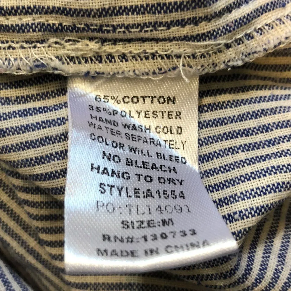 Umgee Long Striped Button Down Shirt Lace Trim M - Image 15