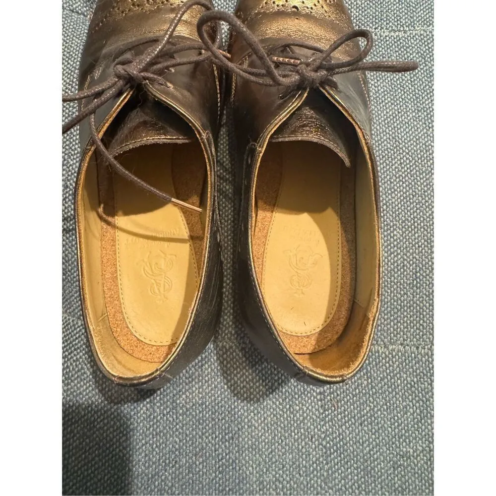 THE OFFICE OF ANGELA SCOTT Ms. Presley Copper Bronze Leather Womens Derby Oxford Brown Size 7.5 - Image 4