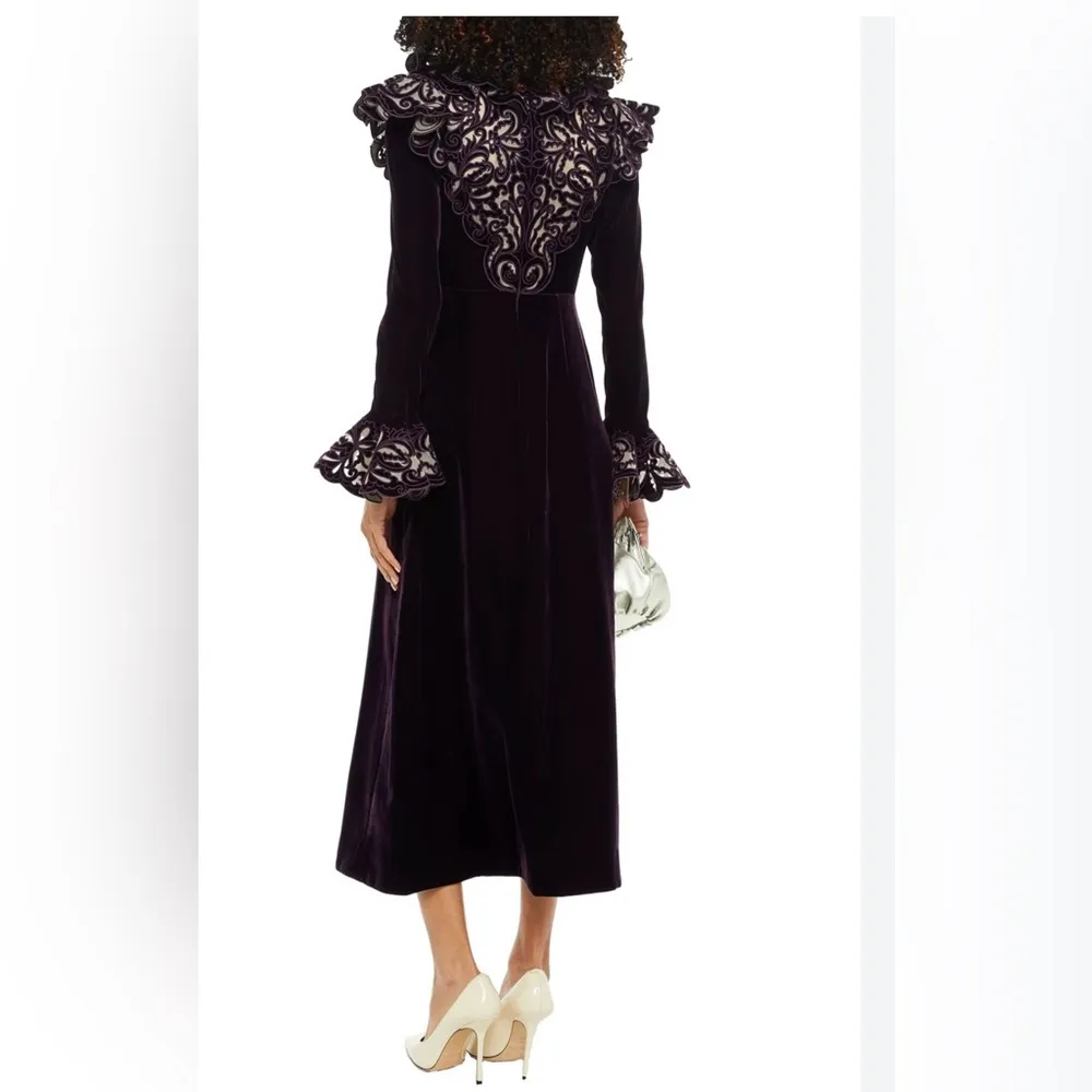 SUPER RARE Zimmermann Charm Nouveau Ruffled Organza Purple Velvet Dress Size 0 - Image 2