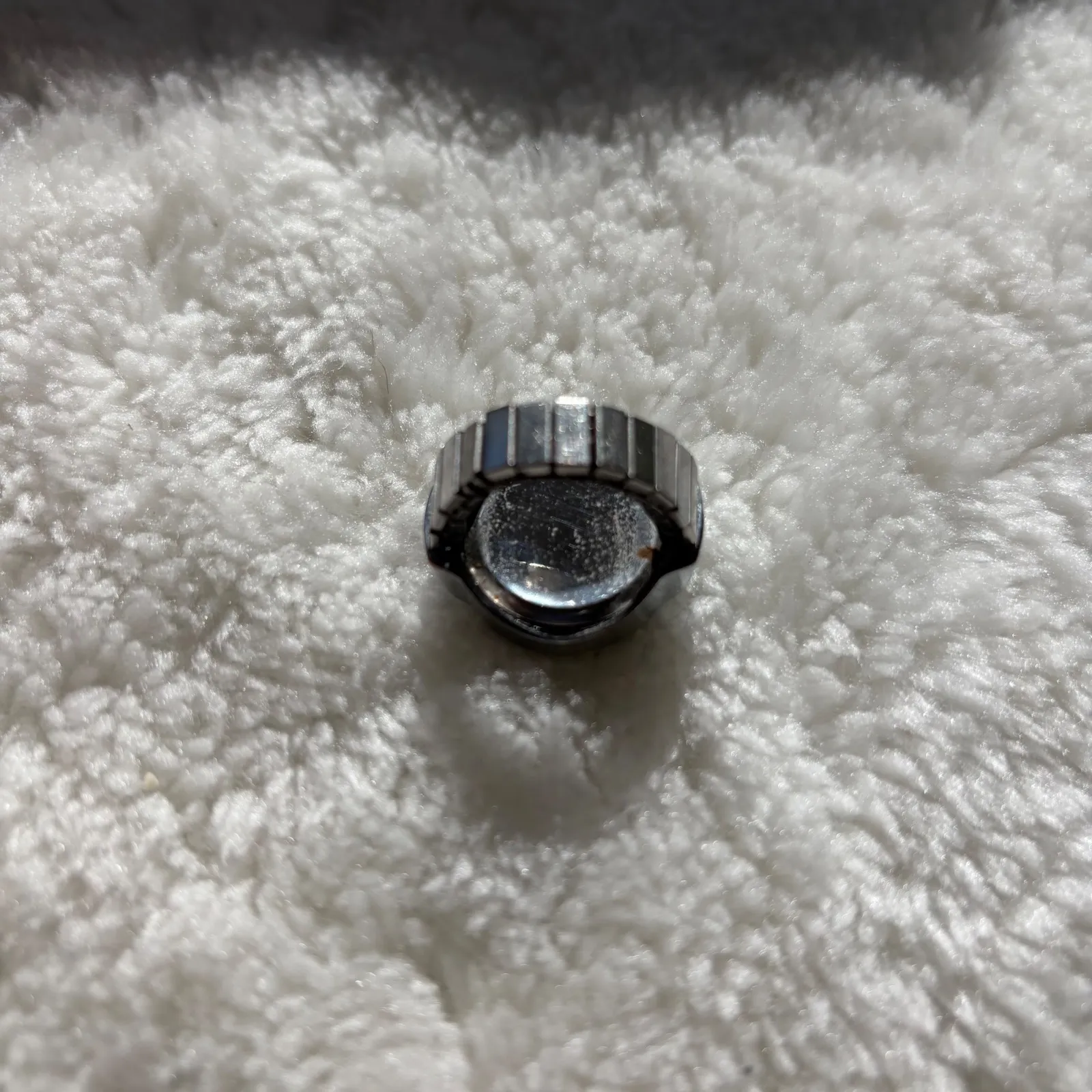 Silver Tone Ring Watch Womens Purple Gemstone Bezel - Image 6