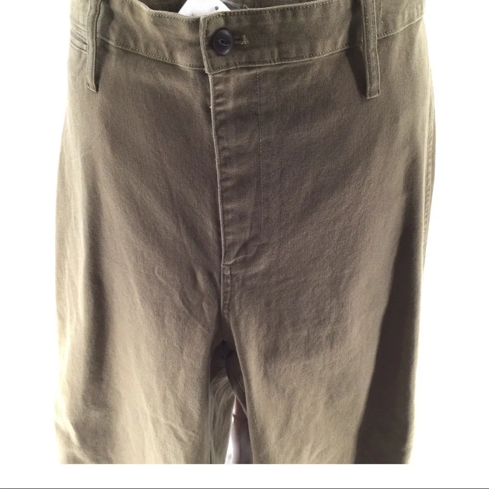 Madewell Emmett olive green wide leg crop pants - Image 7