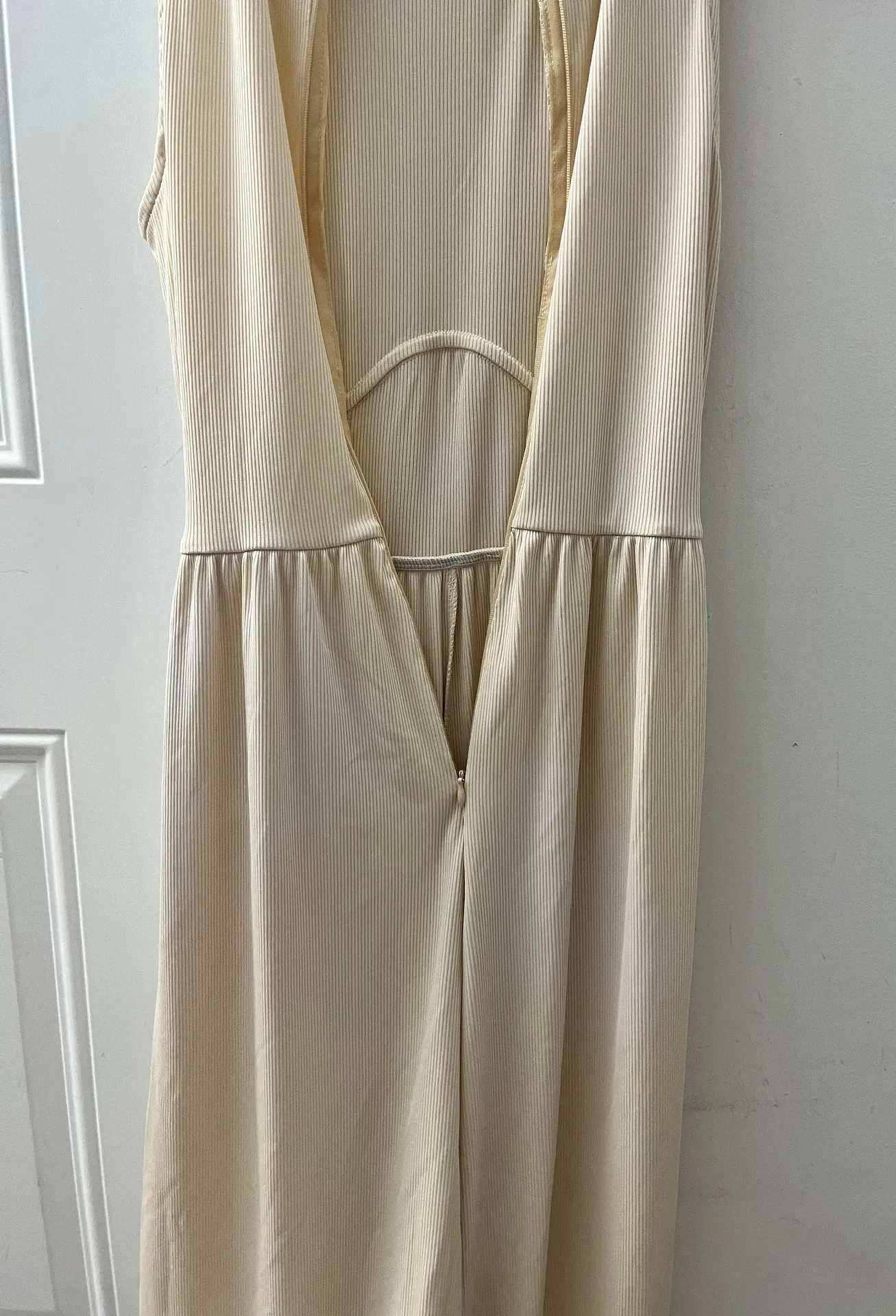 Cream Ribbed Corset Romper - Image 3