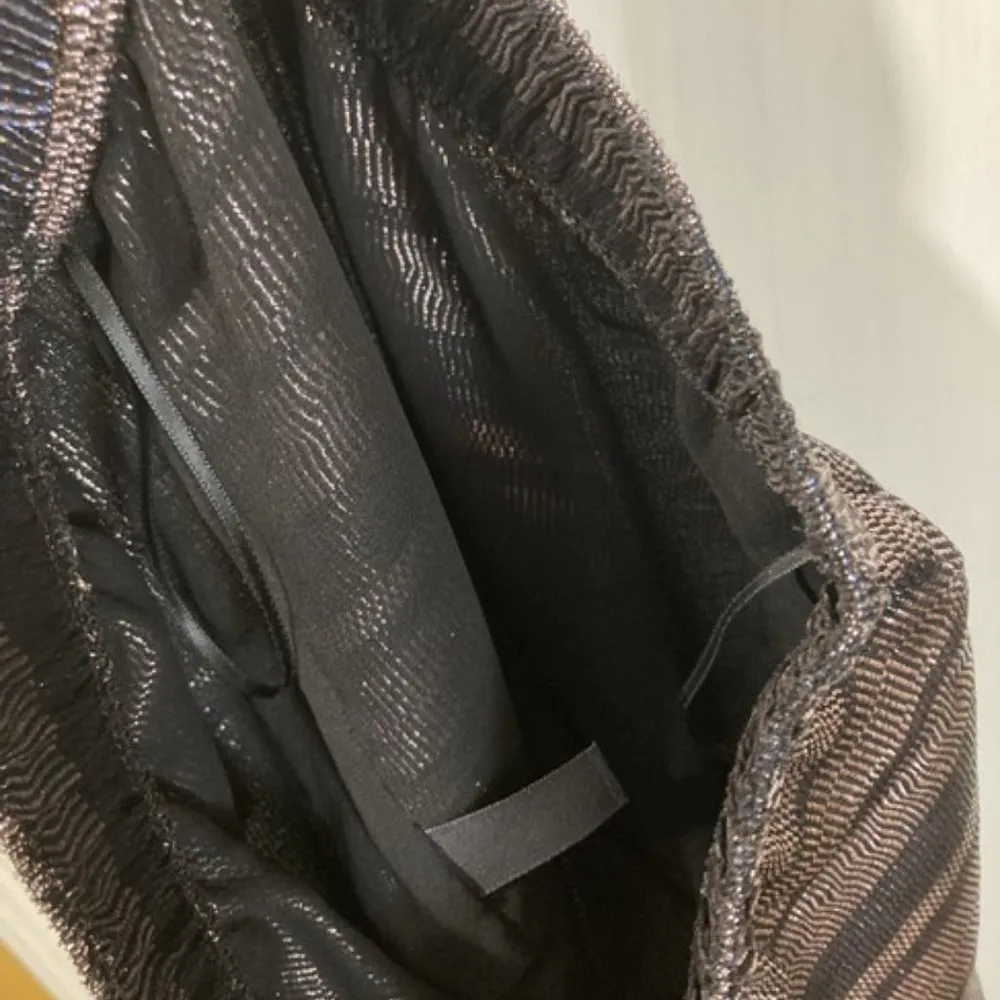 Haney women's lightweight mesh lined silk blend metallic dance club jogger pants Purple Size 8 - Image 8