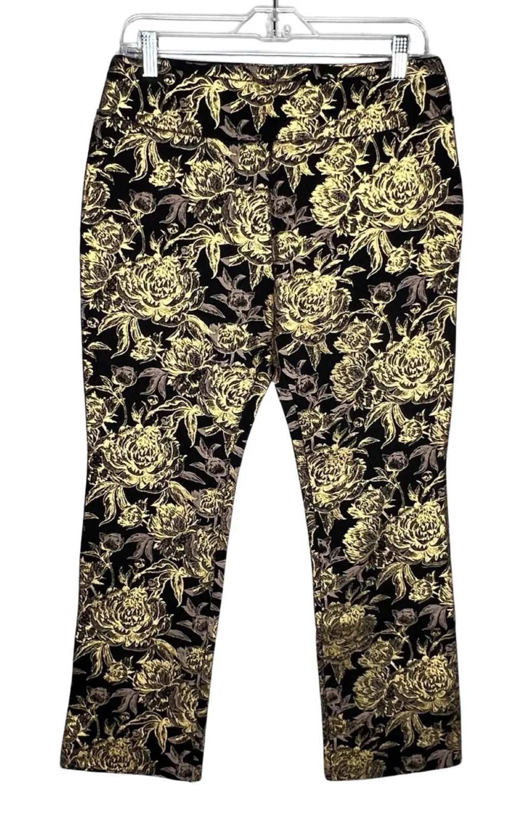 Soft Surroundings Pants Womens Medium Petite Black Gold Floral Moonstruck Boot - Image 1