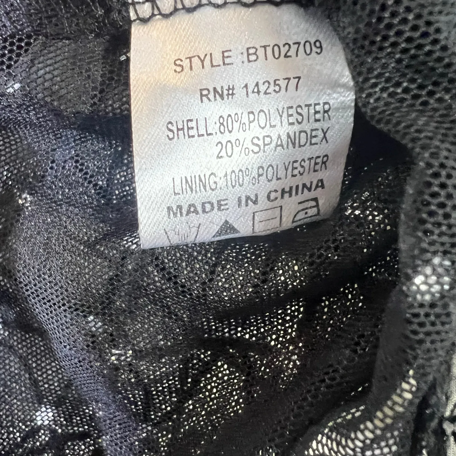 Blashe Mesh Rhinestone Bodysuit Womens L Black Sheer Long Sleeve Sexy Night Out Size L - Image 7