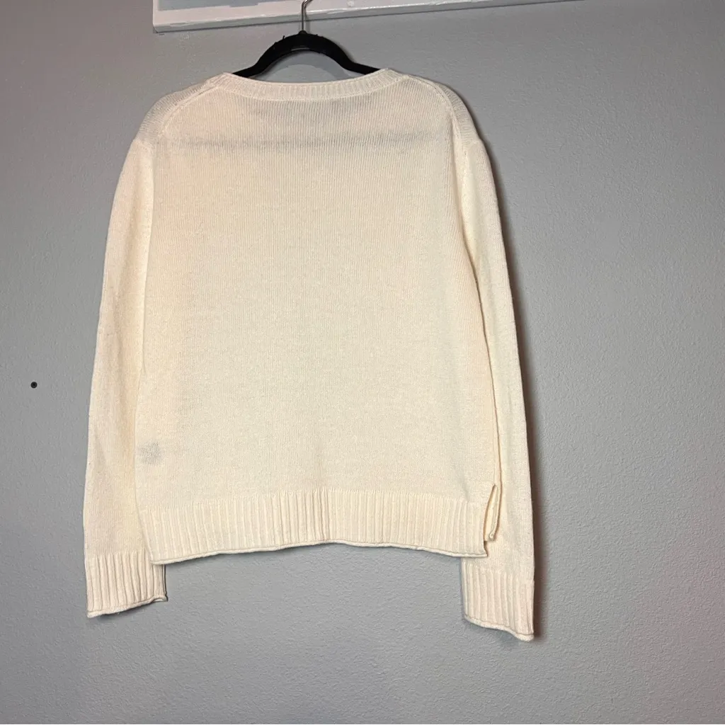 Jenni Kayne Everyday Sweater Ivory Cream Crewneck Size Small Wool Cashmere Small - Image 6