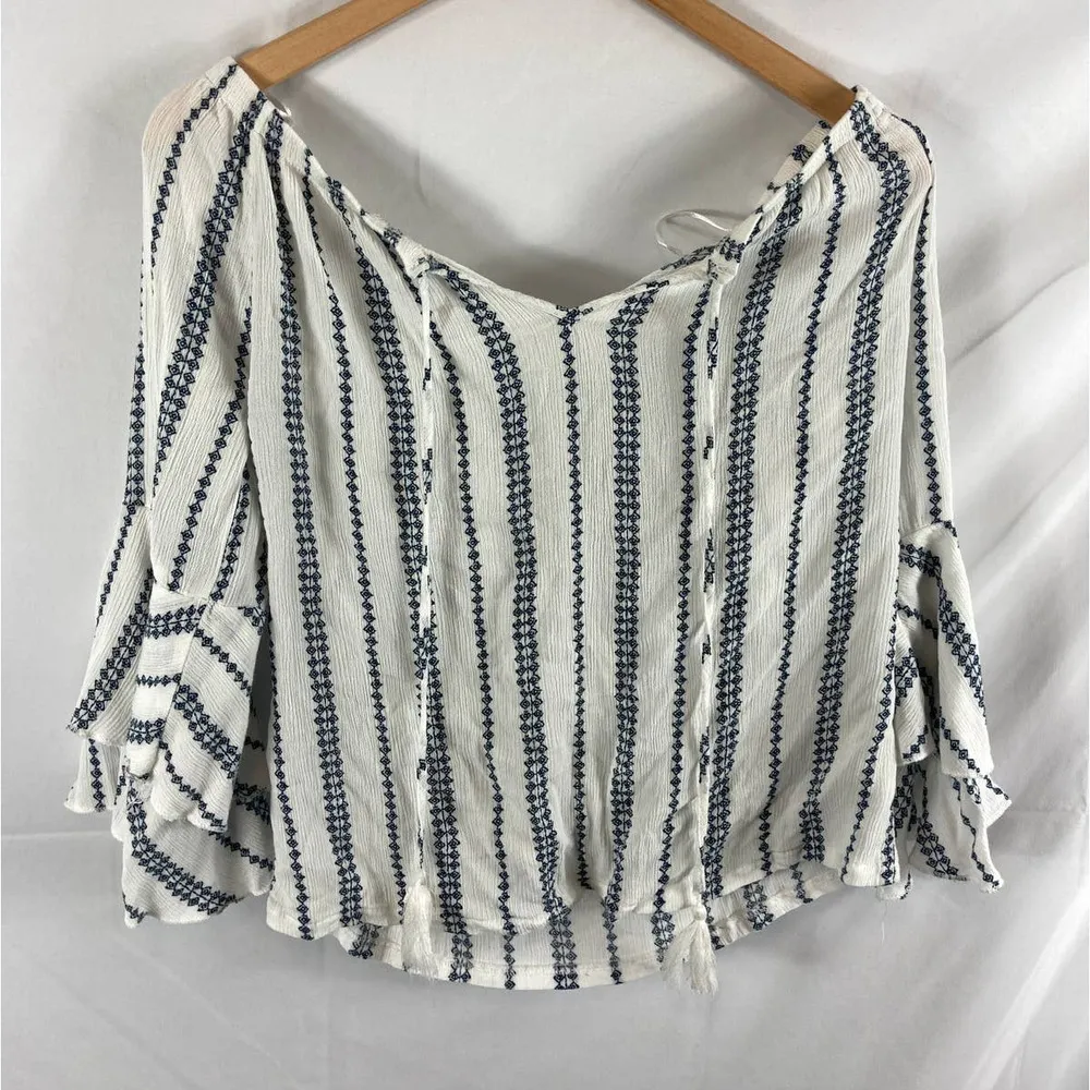 Solitaire Printed Double Bell Sleeves Tunic Top S - Image 2