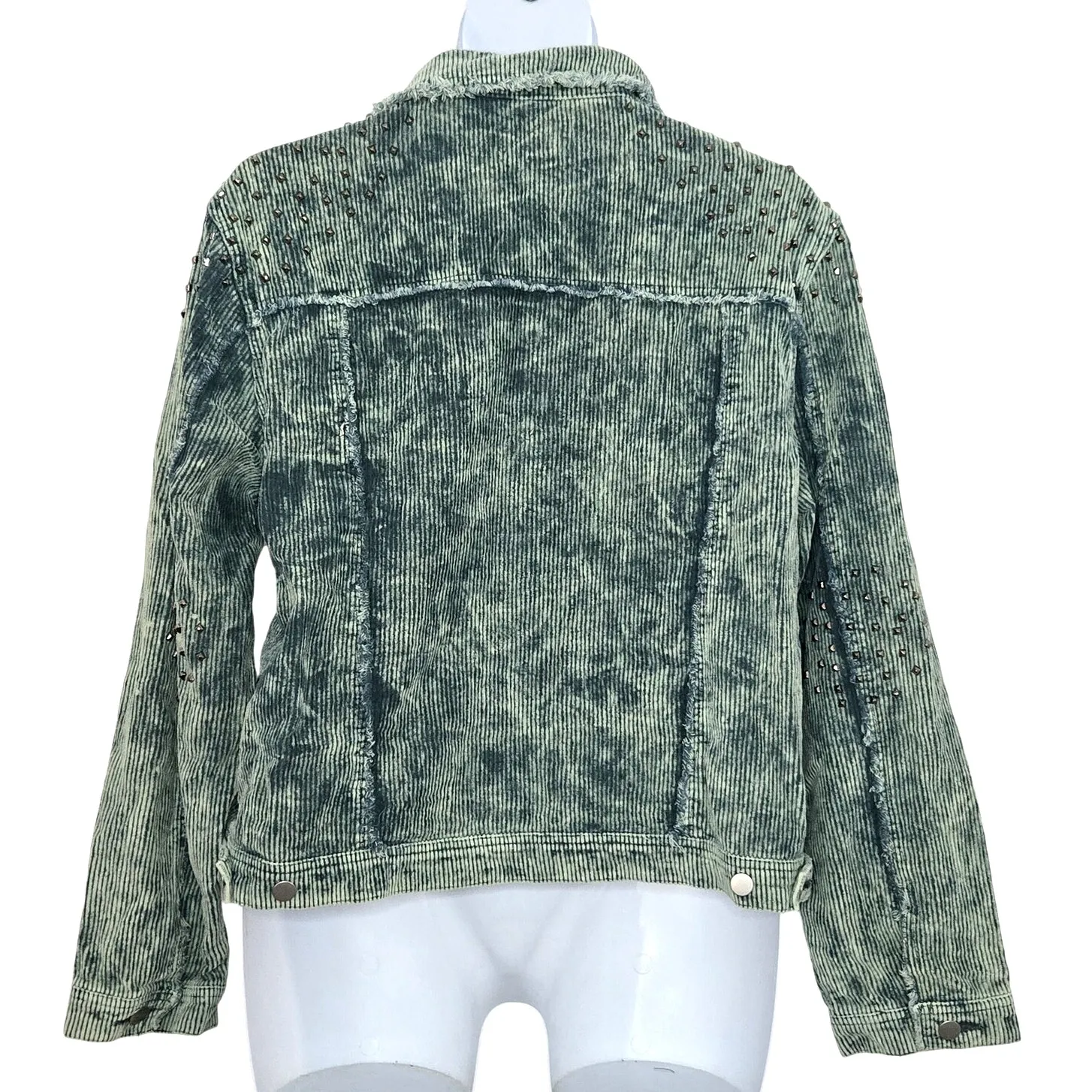 Unicorn Tribe Studded Corduroy Button Down Jacket Size 3XL NWOT Green - Image 2