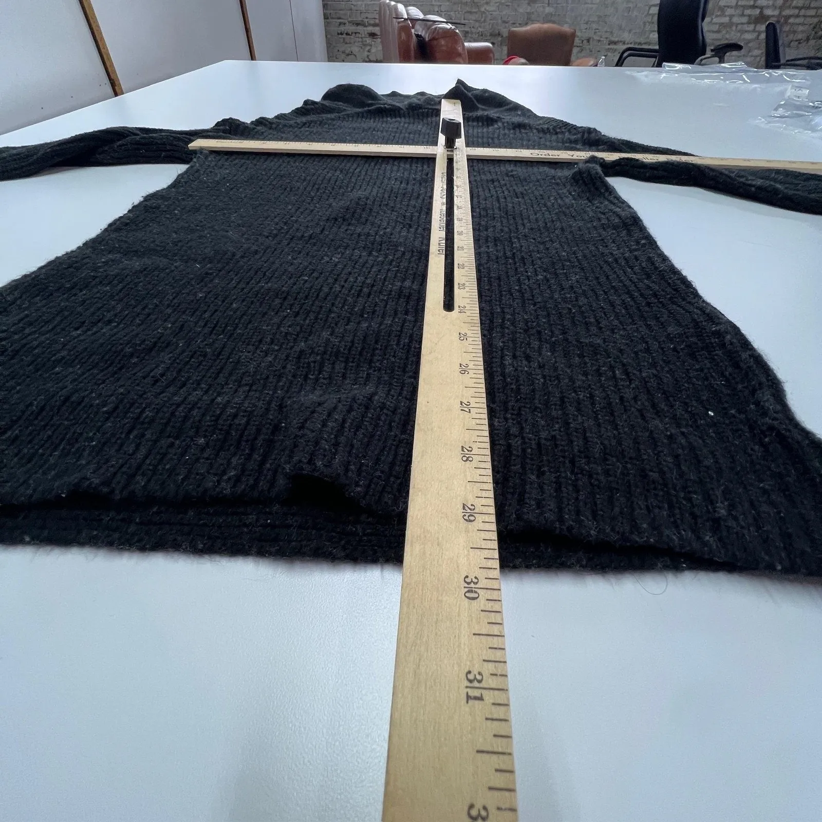 bobi Los Angeles Sweater Womens Small Black Ribbed Knit Long Sleeve Pullover Top - Image 8