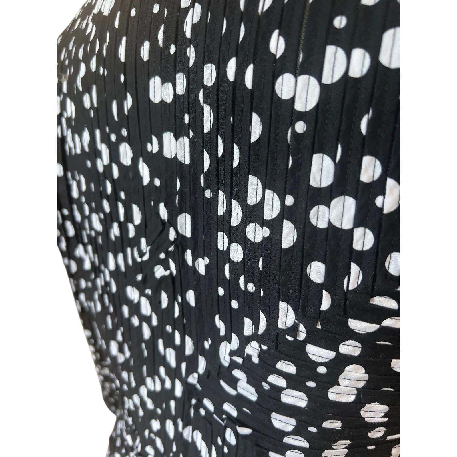 Laura Ashley Black White Modernist Stretch Pieced & Mesh Jacket Size XL Art-Wear - Image 5