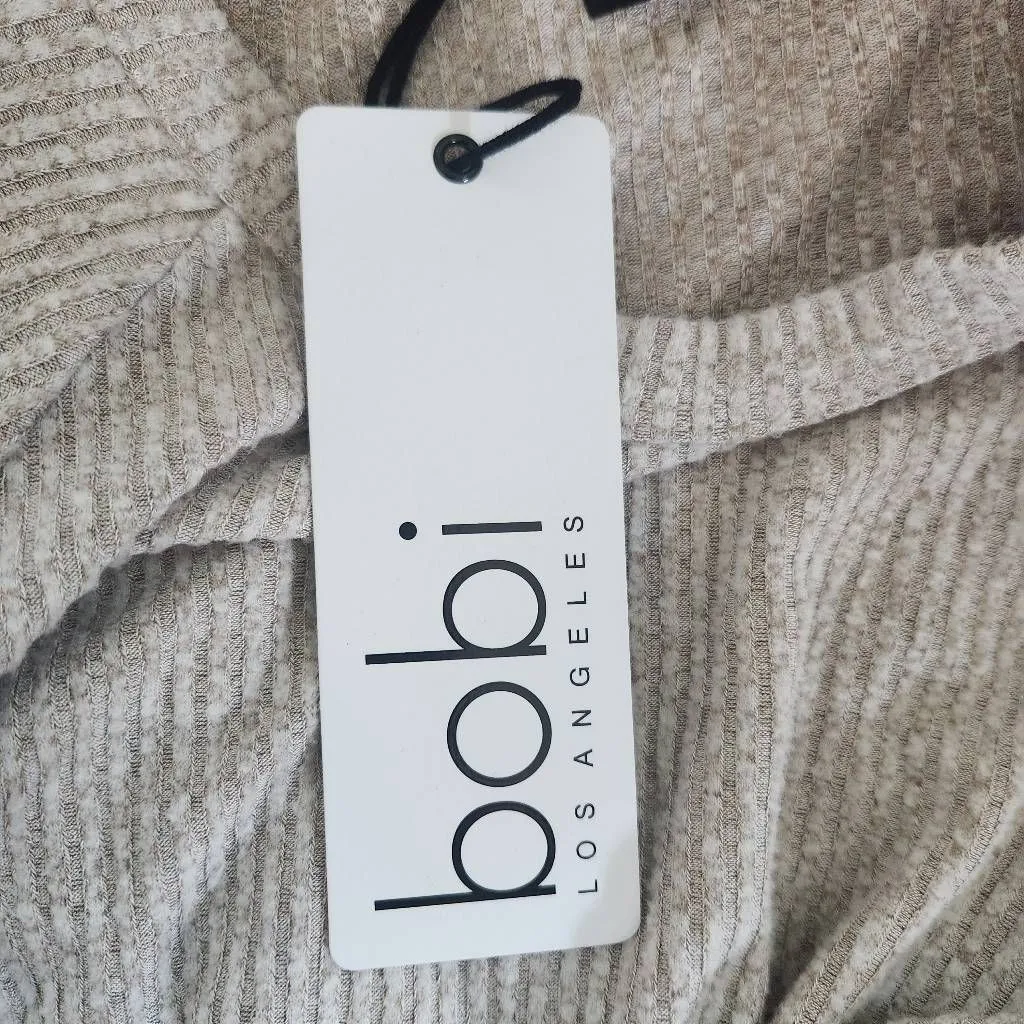 Bobi Cream Ribbed Knit Tunic NWT Size Small Revolve Cream Long Top - Image 9