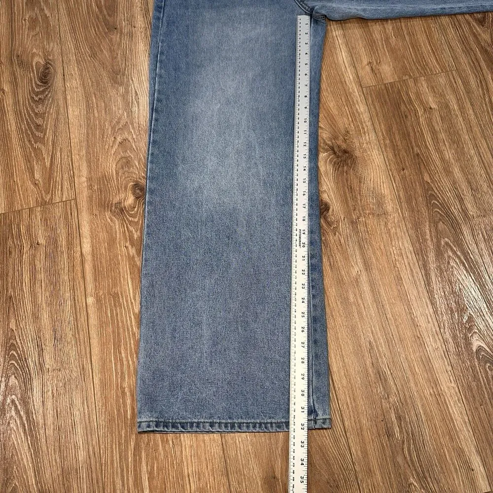 Ed Hardy Wide Leg Jeans 32 Hearts & Dagger Love Retro Y2K Back Buckle WEHD8500-4 - Image 6