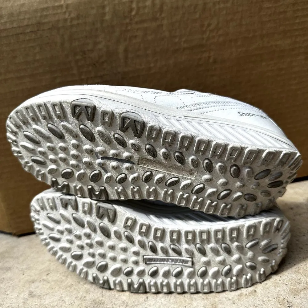 Skechers Shape Ups Sneakers Walking Toning Lace Up Leather White 9.5 - Image 7