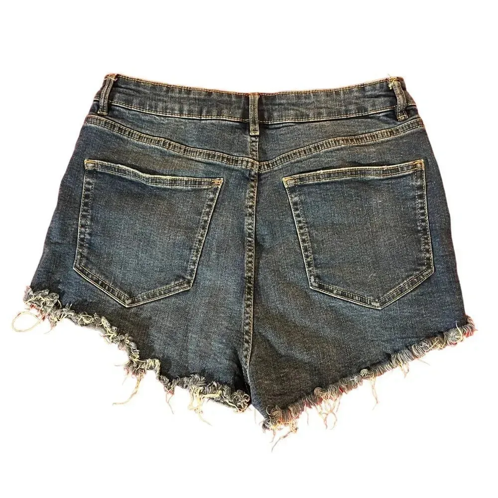 Zara Size 8 Darkwash Denim Shorts - Image 3