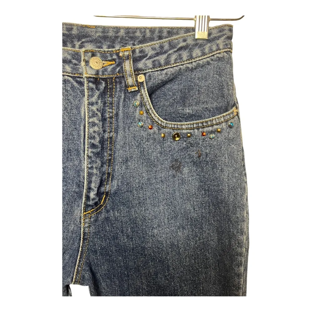 Western Vintage Studded Rodeo Denim Jeans Size 31 Blue - Image 5