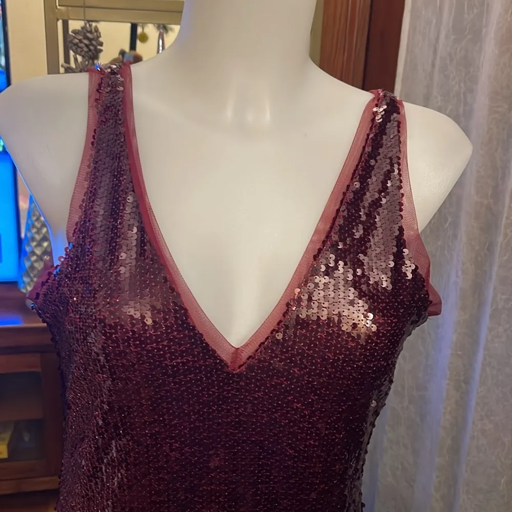 PRIMARK RITA ORA Sequin V Neck Midi XS - Image 5