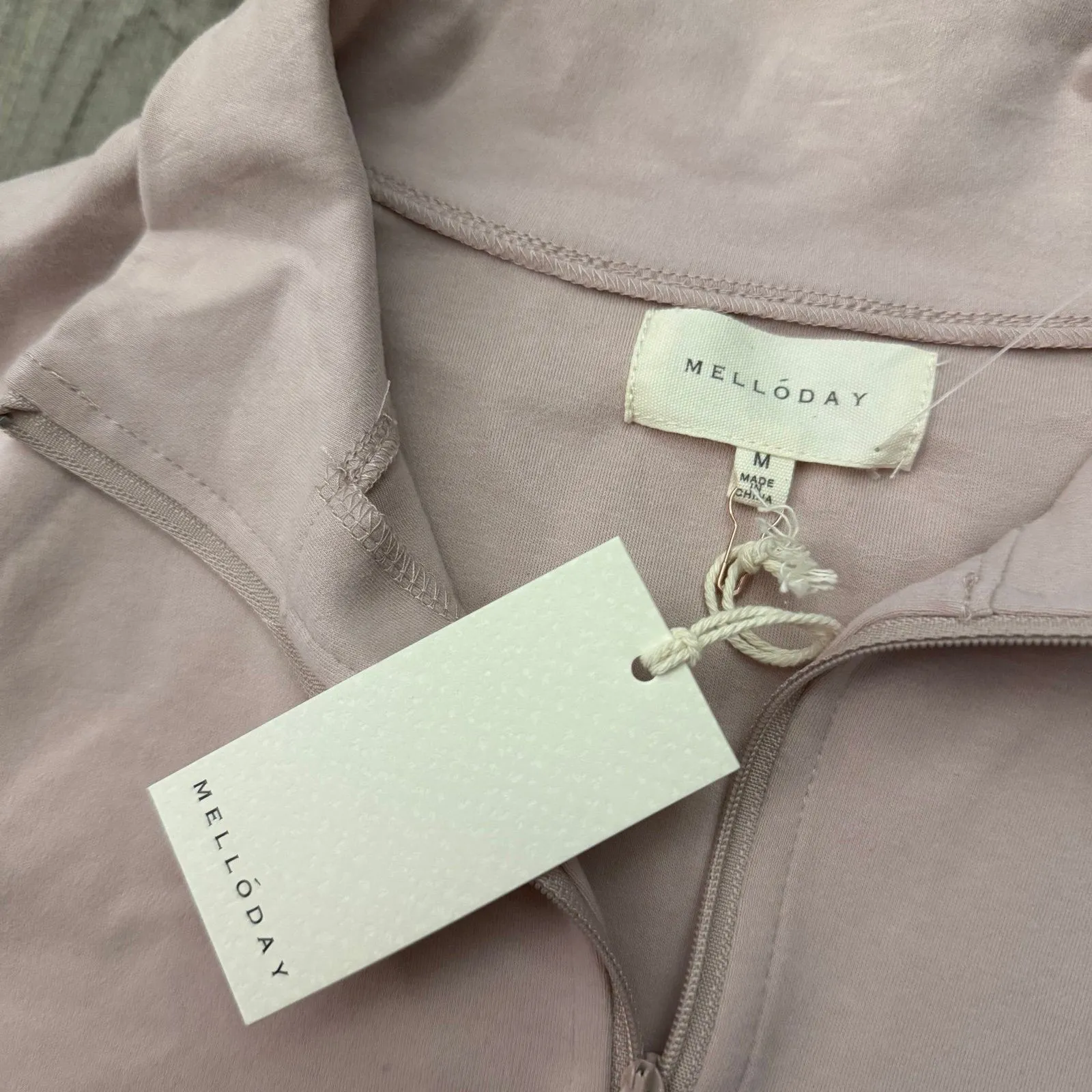 Melloday dusty pale pink 1/4 quarterzip pullover - Image 3
