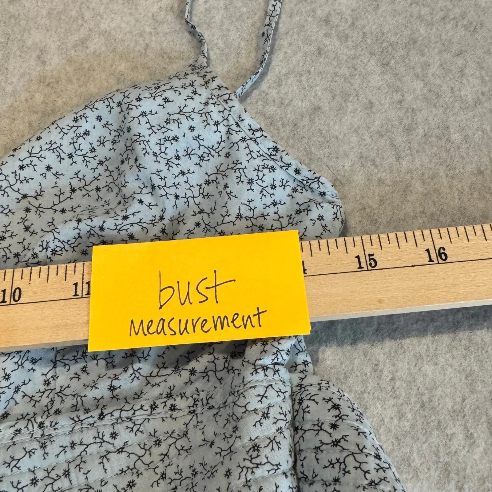 Nick and Mo Ruffle Tiered Midi Dress Womens Small Blue Cotton Floral Country - Image 13