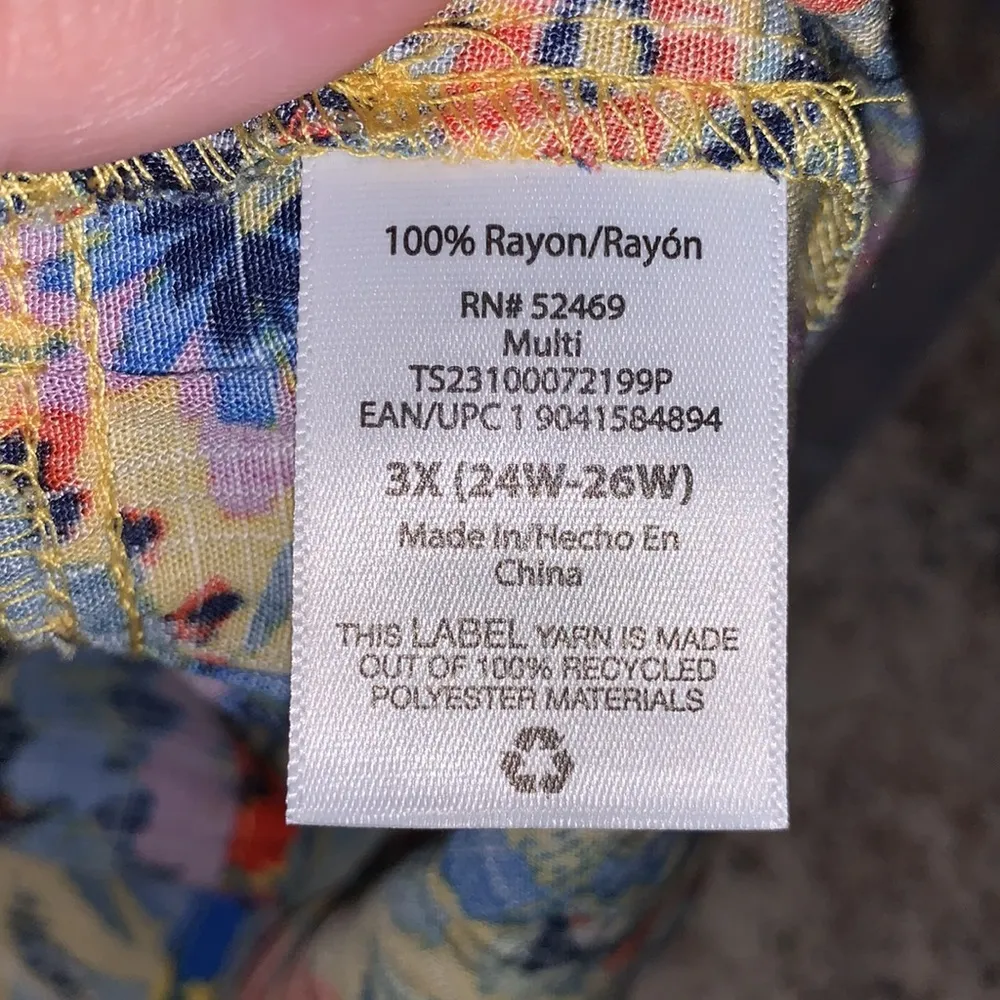 Terra & Sky NWT  yellow floral puff sleeve babydoll top - Image 7