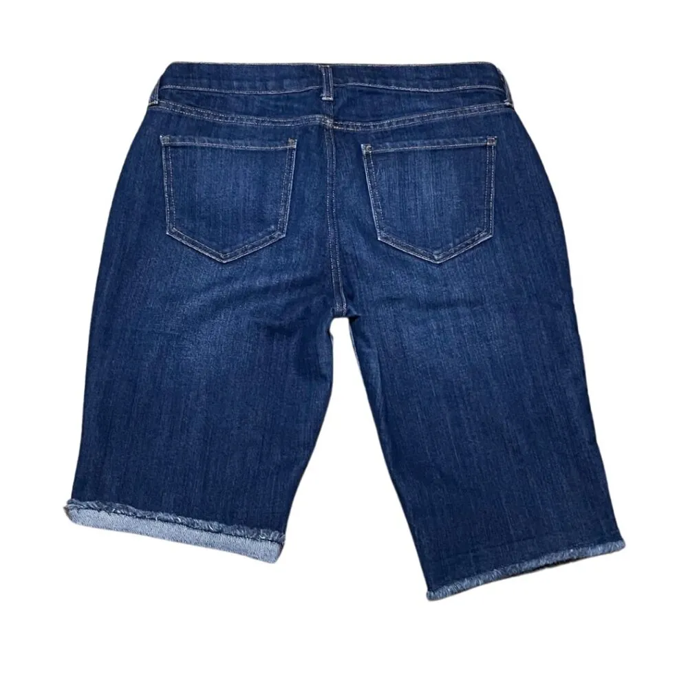 Old Navy Dark Wash Denim High Rise Bermuda Shorts Women's Size 6 - Image 4