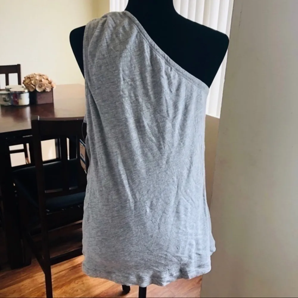 Rachel Roy Womens Ruched One Shoulder Blouse Grey - Image 5