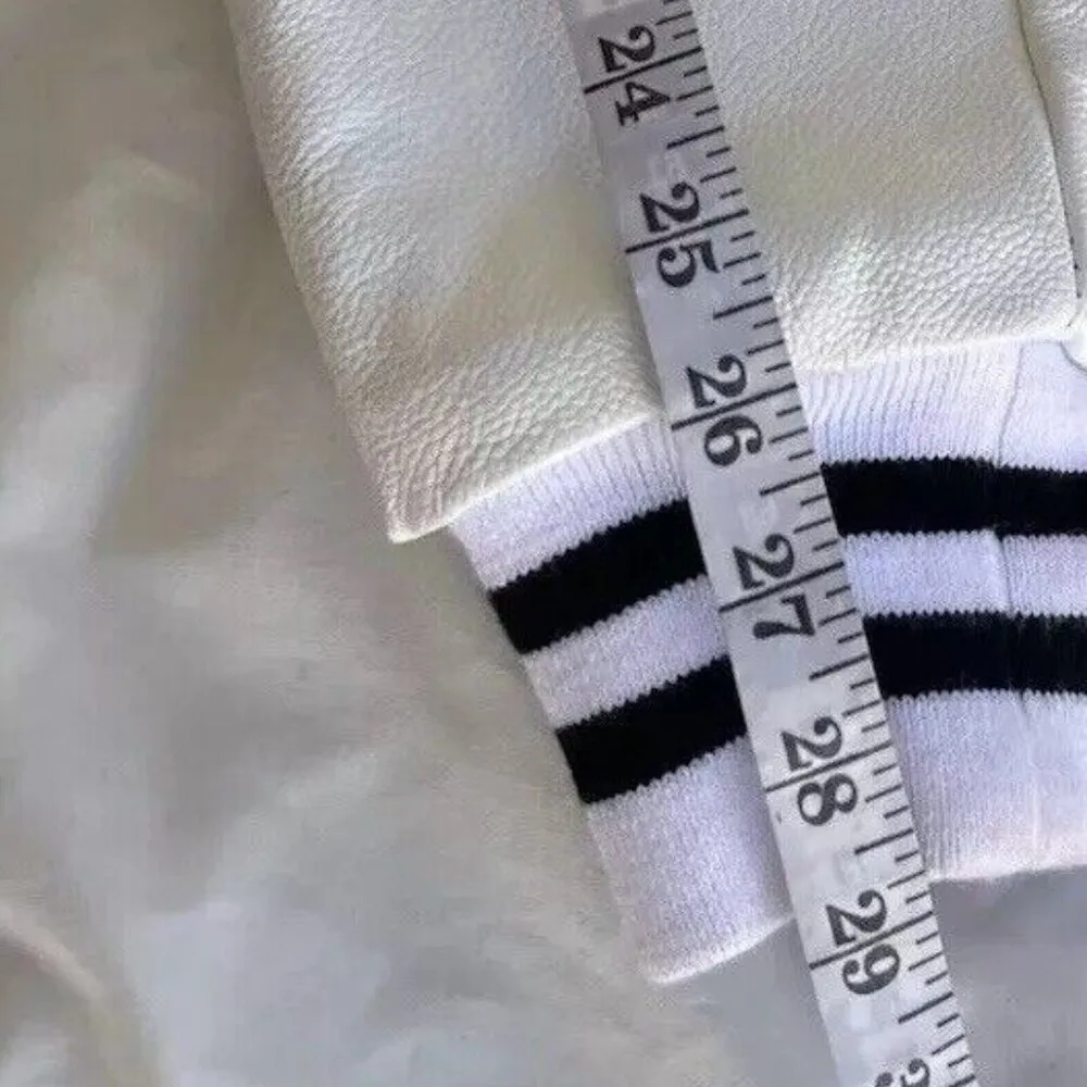 Holloway Varsity Jacket Letterman Urban Black White Wool/Leather Women’s Sz L - Image 7