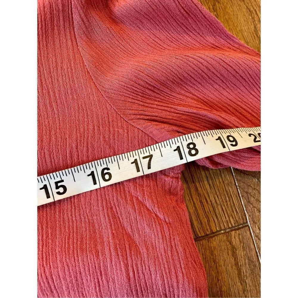 Altar’d state orange coral crochet trim bell sleeve dress m - Image 8