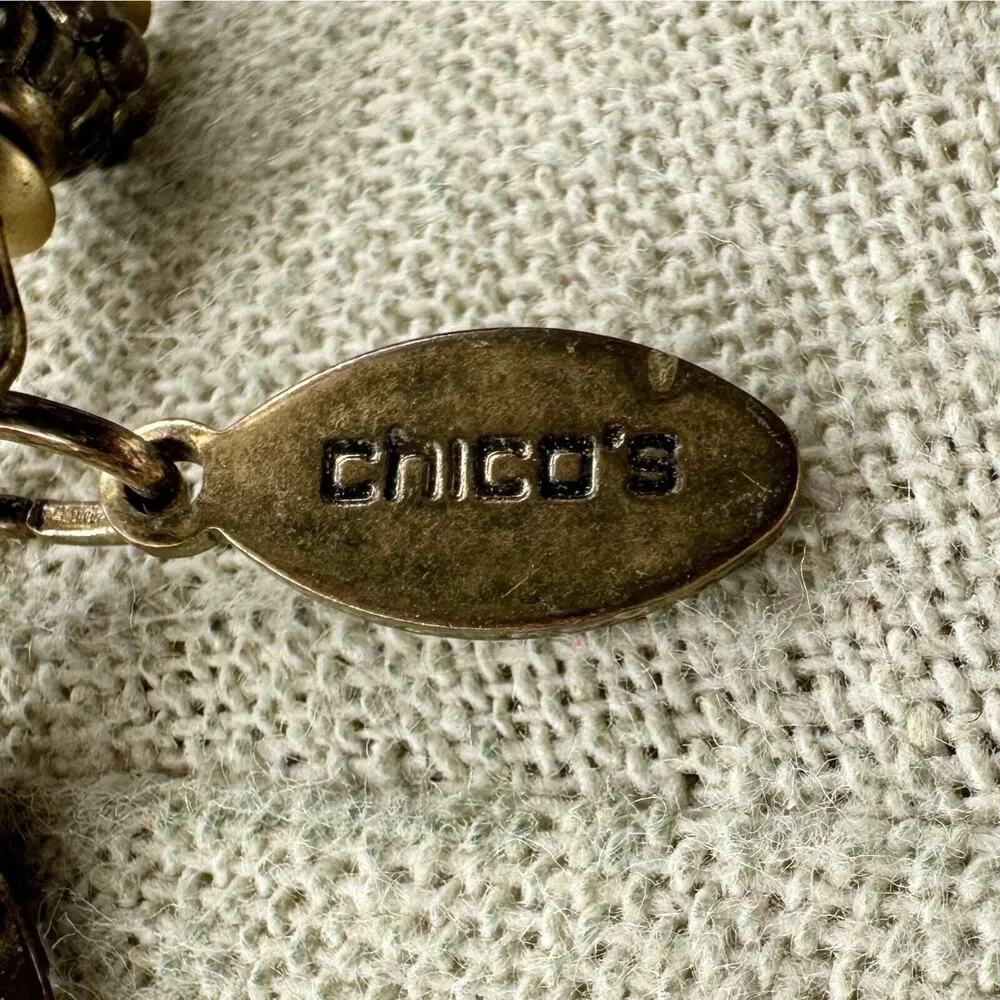 Chicos Gold Tone Chain Link Single Bead Accent Minimalist Necklace 21.5" ✨ - Image 4