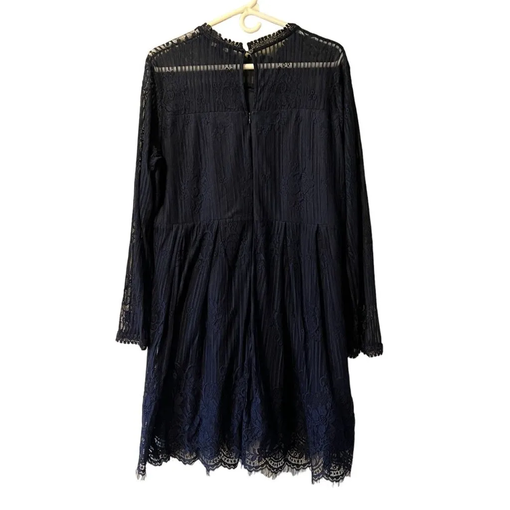 SUZANNE BETRO Navy Blue Lace Bodice Pleated Dress Women's Size XL - NWT $100‎ - Image 2