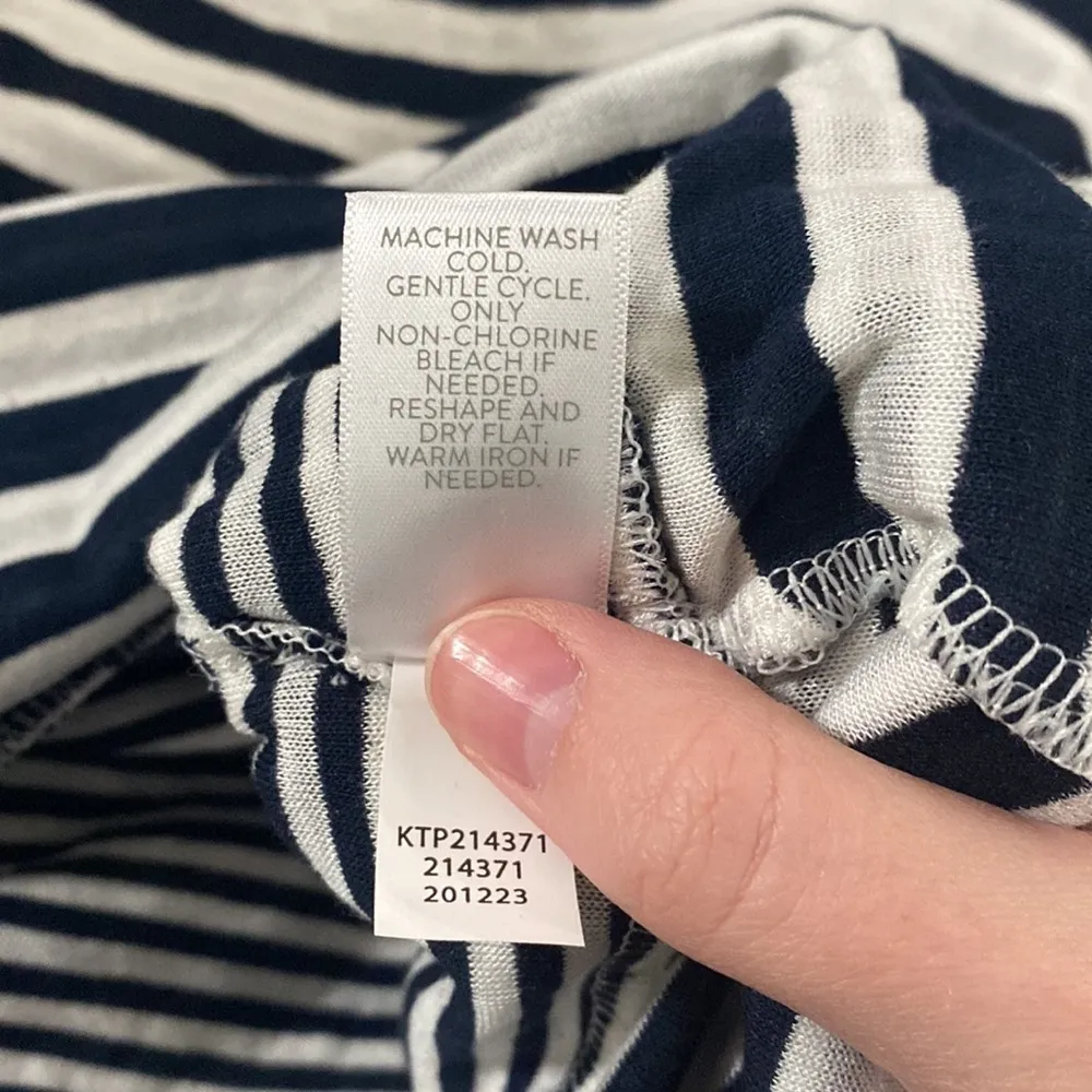 J Jill boatneck striped 3/4 sleeve cotton blend top with contrast trim size S - Image 11