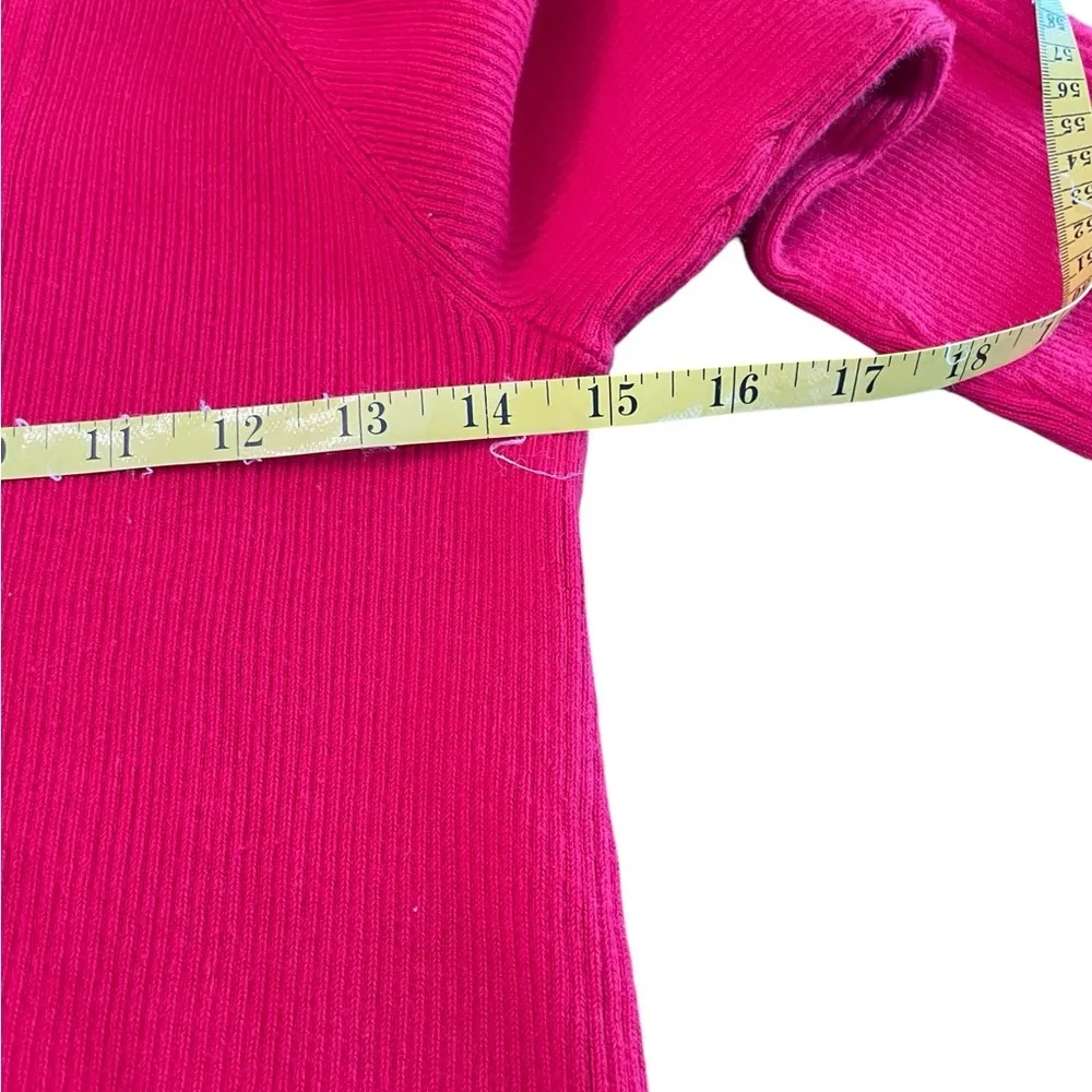 Vintage Polo Jeans Co Red Mock Neck 1/4 Zip Ribbed Sweater Medium Preppy READ - Image 5