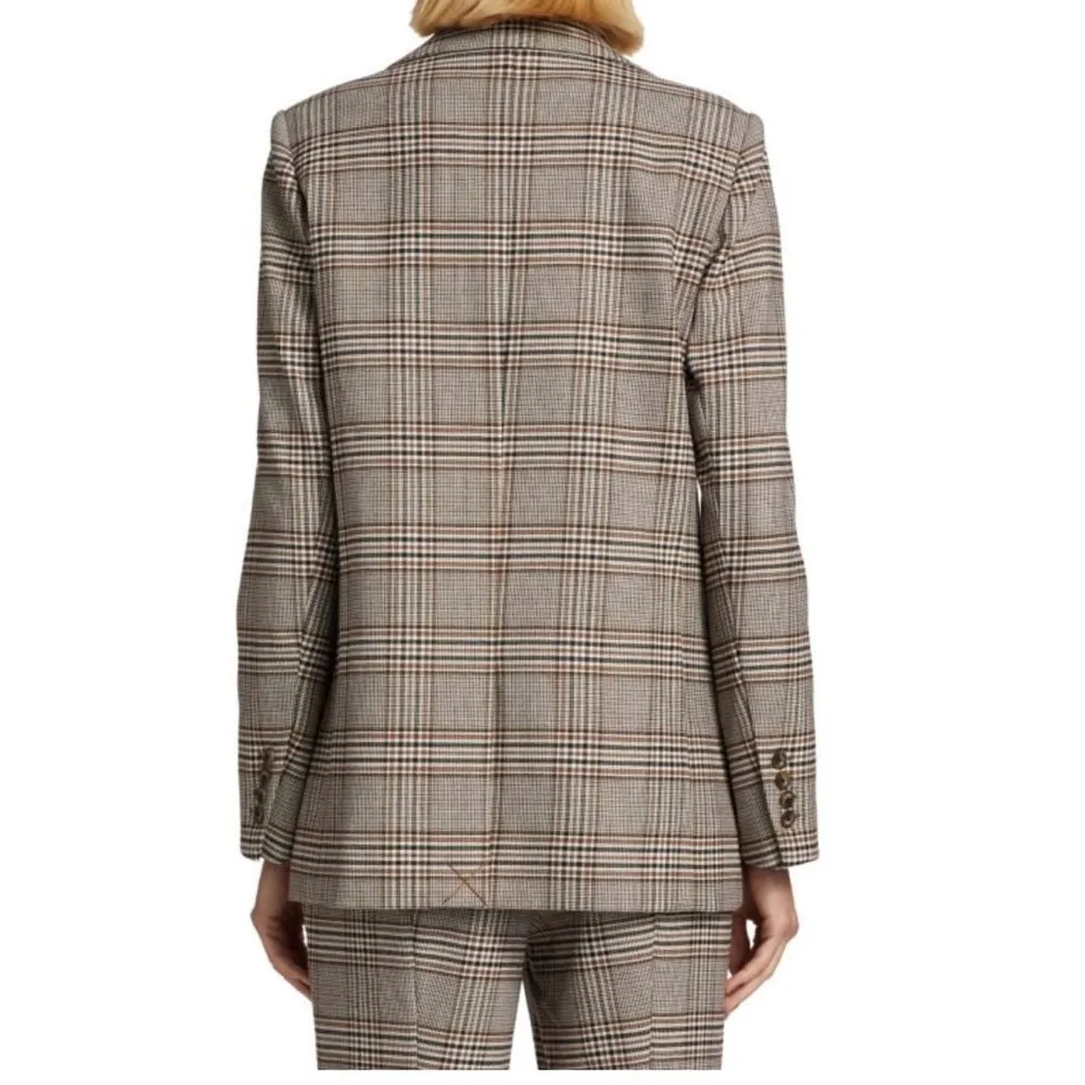 TANYA TAYLOR Lewis Plaid Fringe Trim Blazer NEW - Image 4