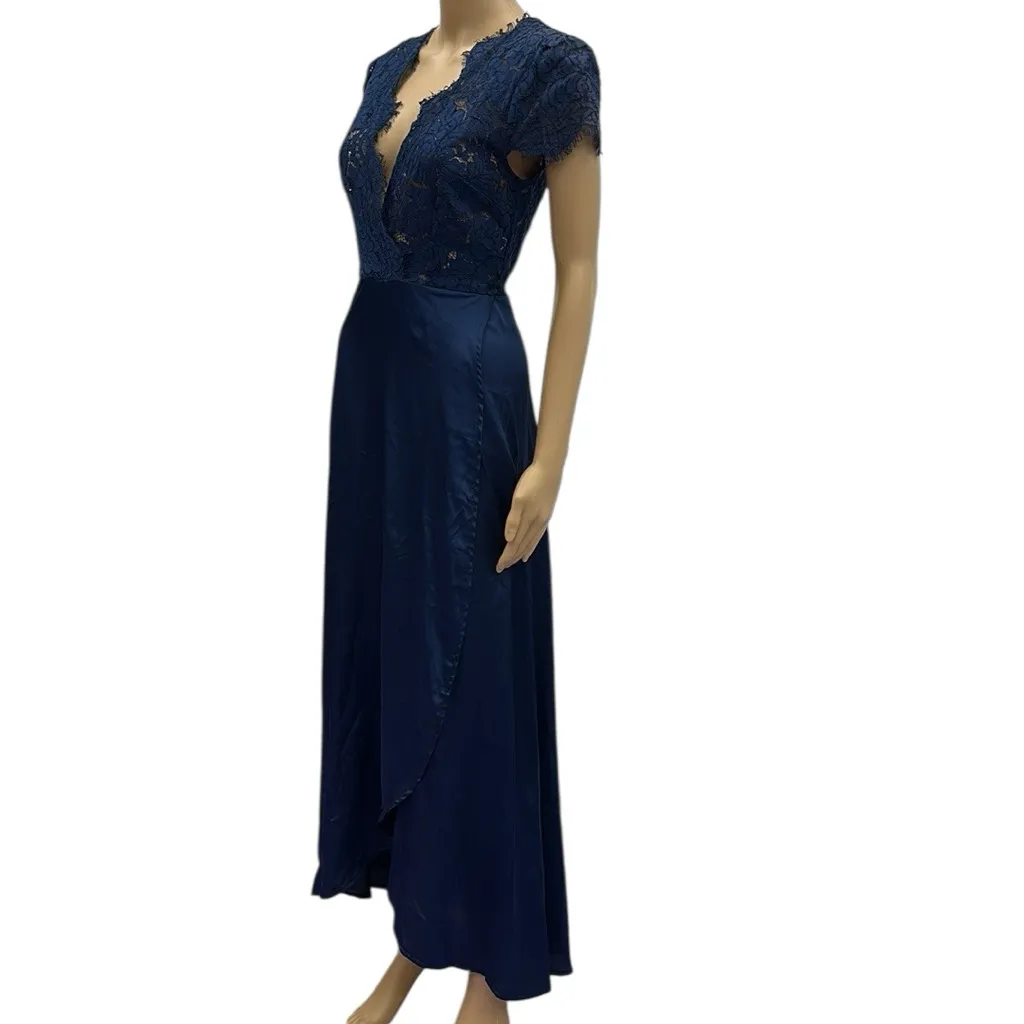 Showpo Kiss Of True Love Blue Lace Bodice Wrap Skirting Maxi Dress Womens 6 - Image 6