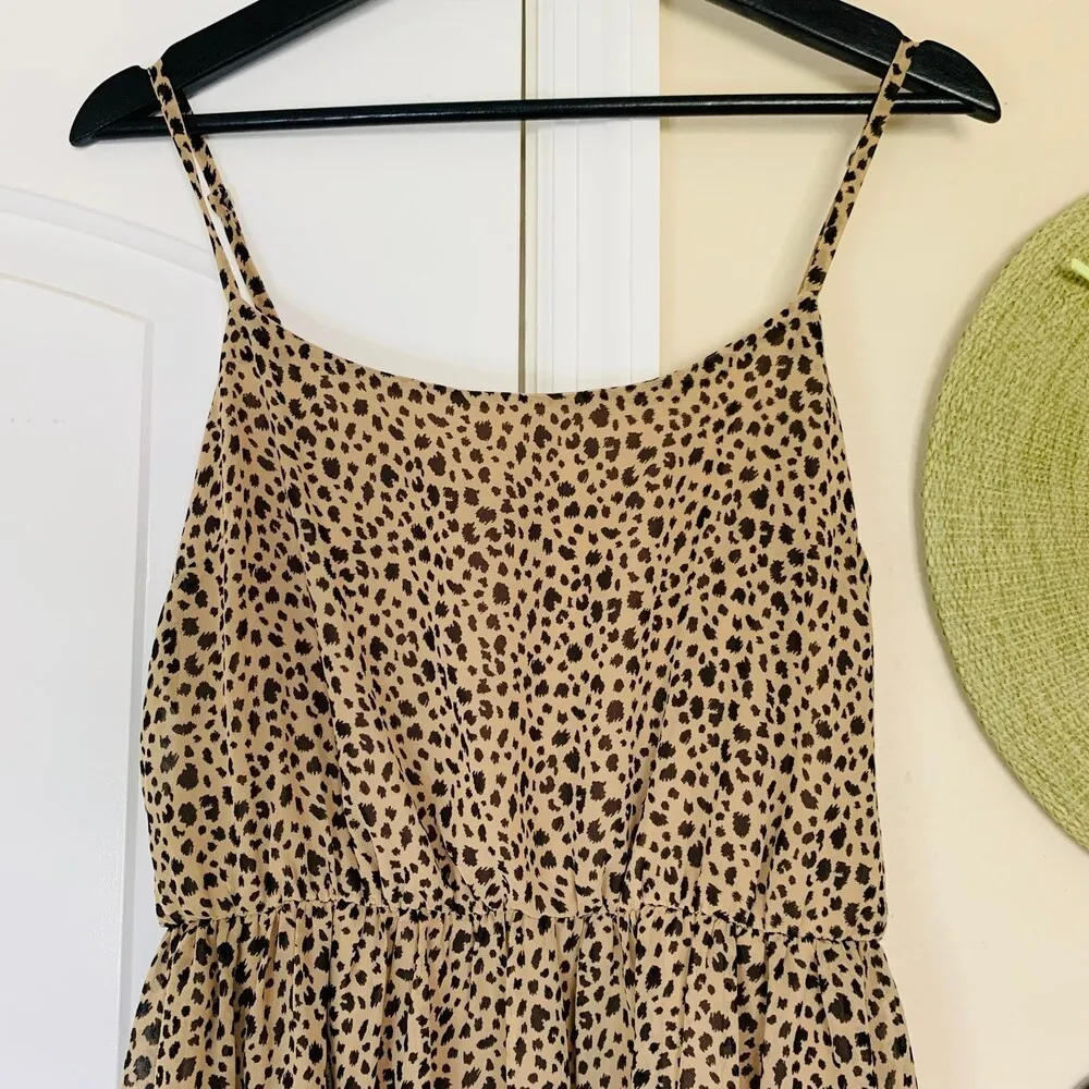 Forever 21 Leopard Animal Print Fit & Flare Sundress Mini Dress | Size: M - Image 2