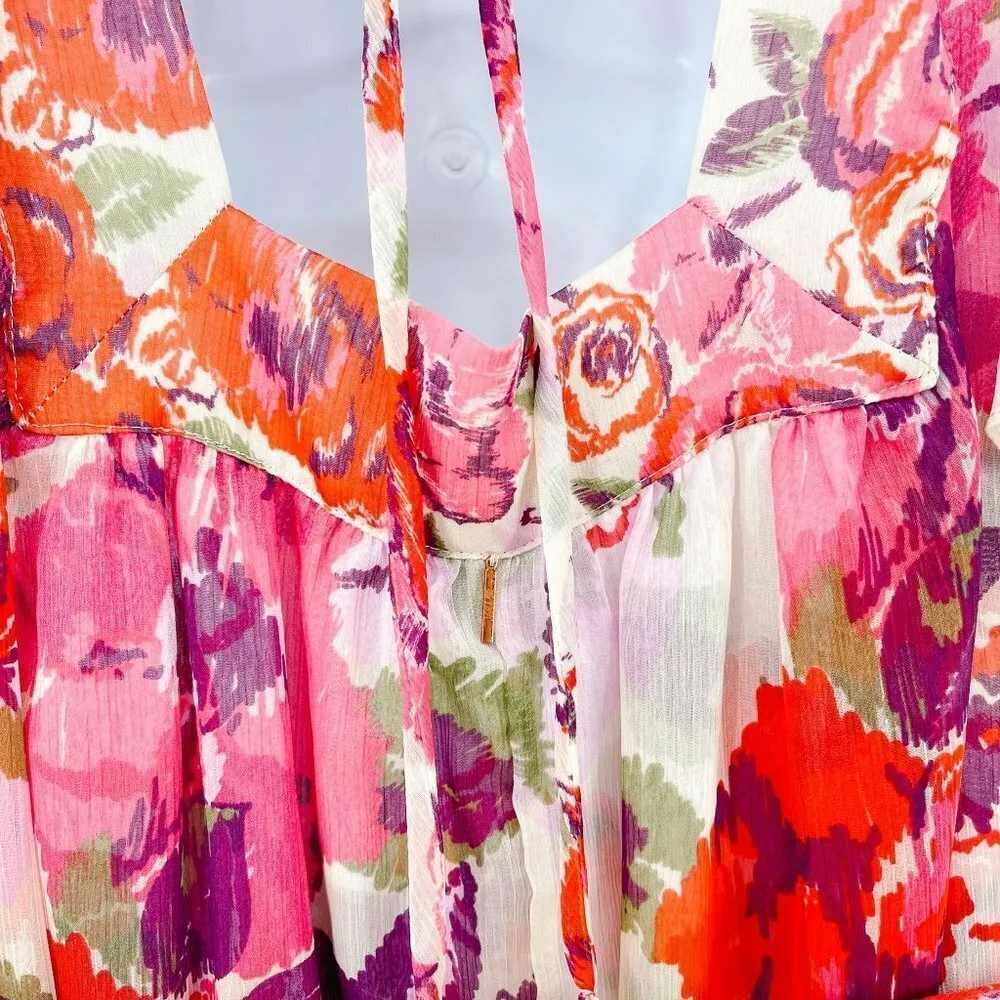 MISA Los Angeles Kasey Coming Up Roses Floral Print Water Color Mini Dress - Image 11