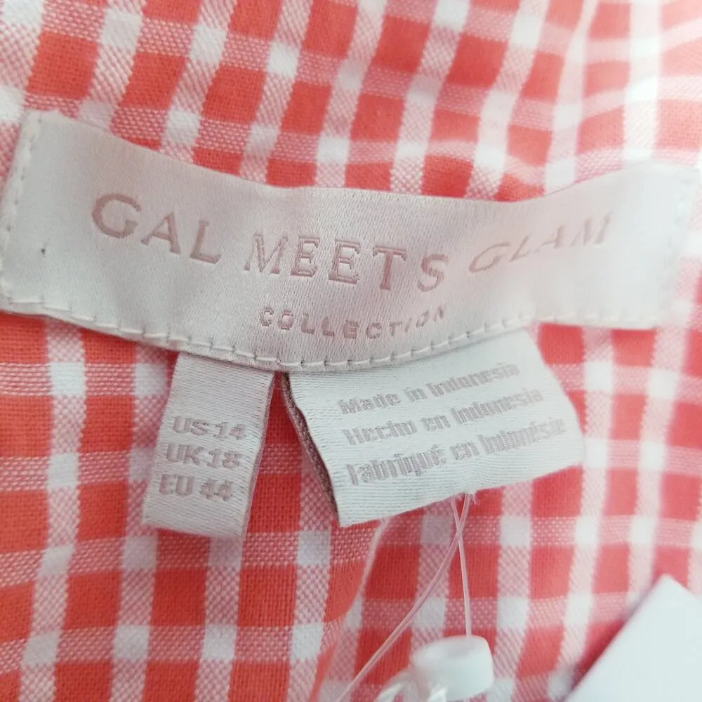 Gal meets Glam Gingham Ruffle Logan Jumpsuit Wide Leg Square neckline - Image 4