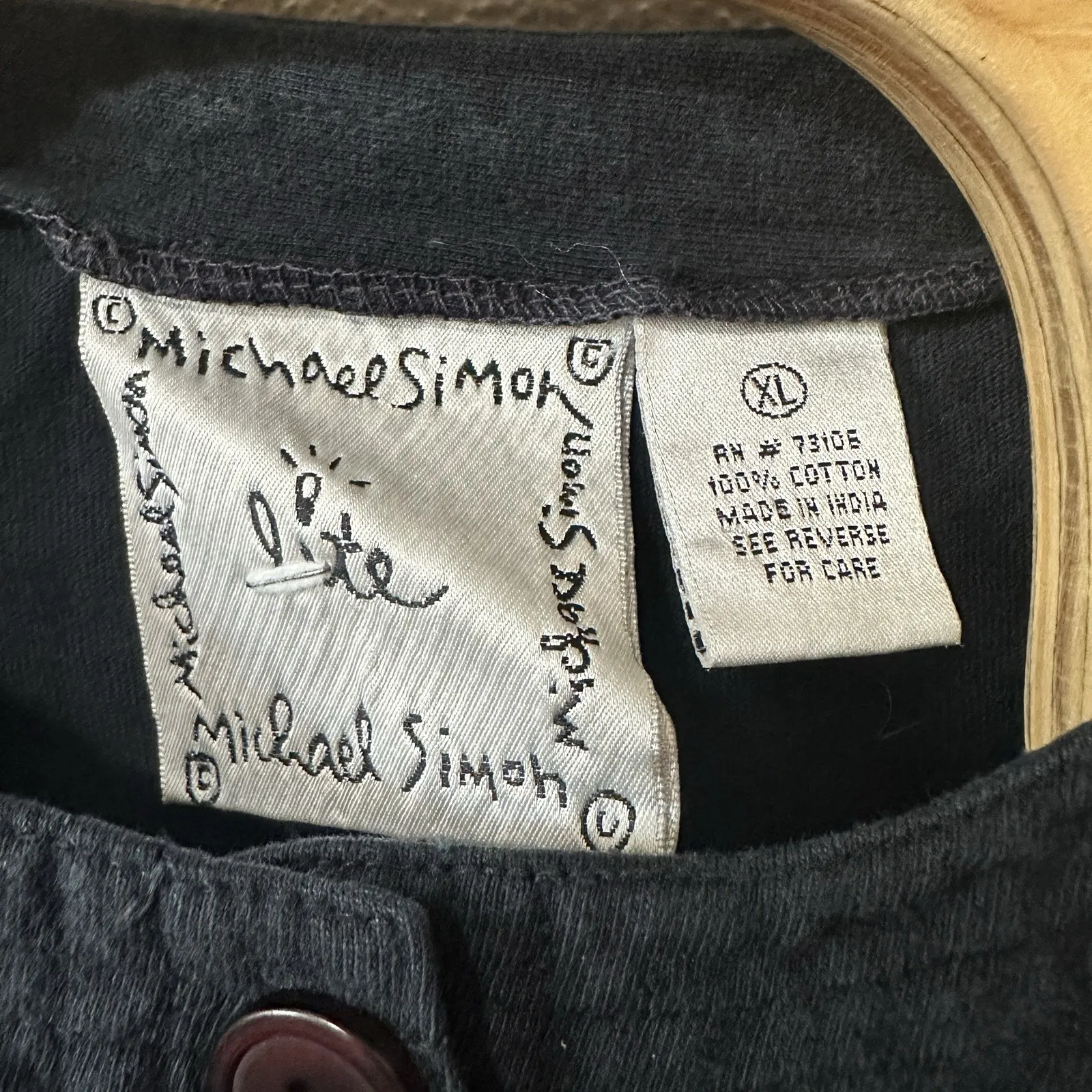 Michael Simon Lite Novelty Embroidered Cardigan Beach Summer Hat Print Cotton XL Black - Image 5