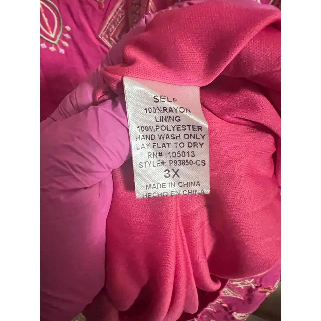 Savanna Jane Blouse Womens 3X Pink Sleeveless Embroidery Boho Festival Hippie - Image 8