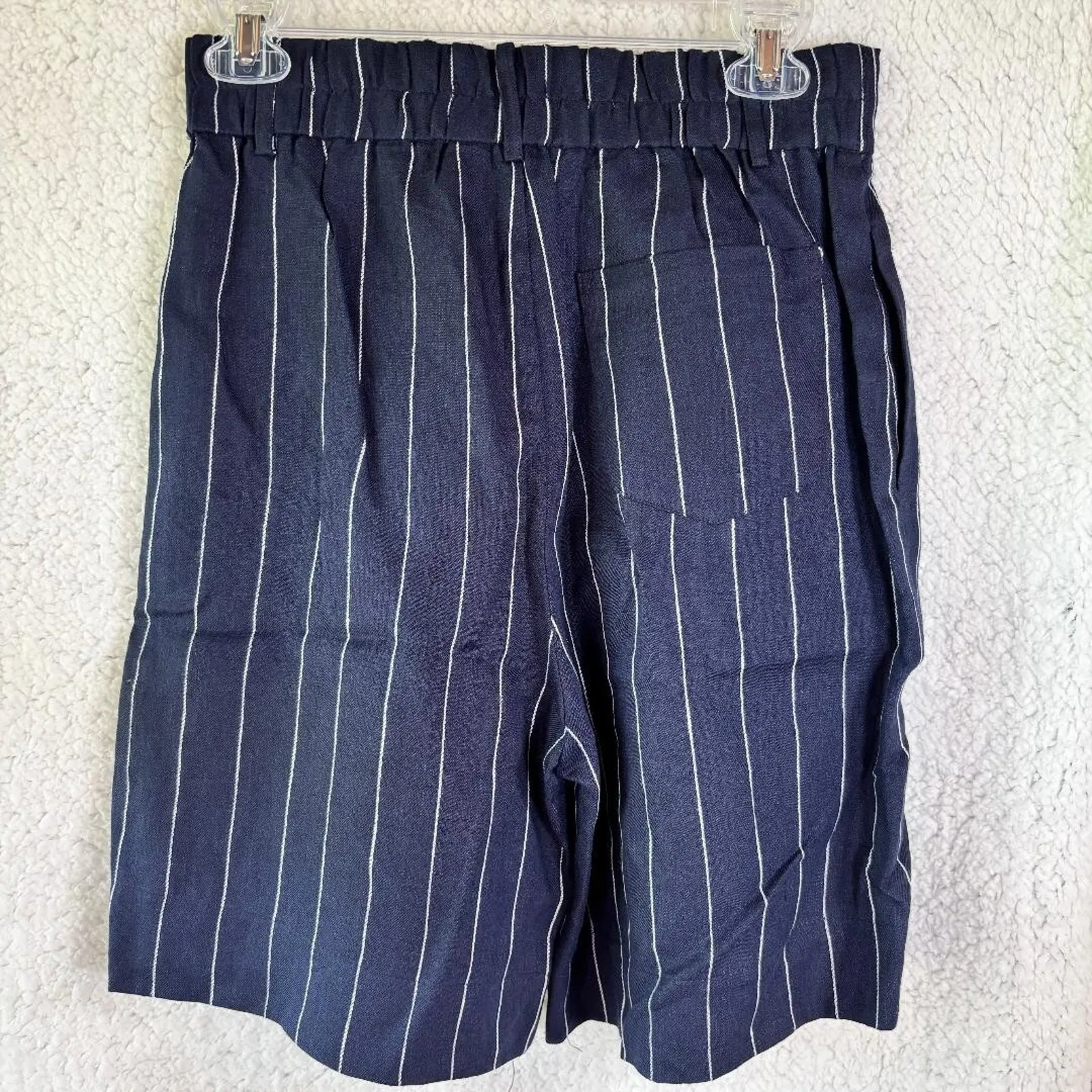 Sophie Rue Frances Easy Suit Shorts Navy/White Stripe Size S 100% Linen NWT - Image 2